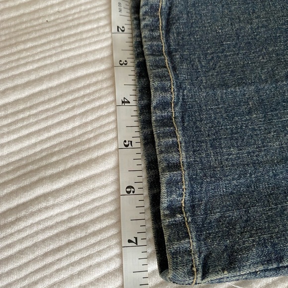 Paris blue woman dirty washed straight leg cropped Jean size 11 Junior - Picture 11 of 13